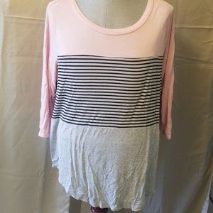 Pink and grey knit tee